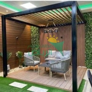 مظلات جلسات خشب